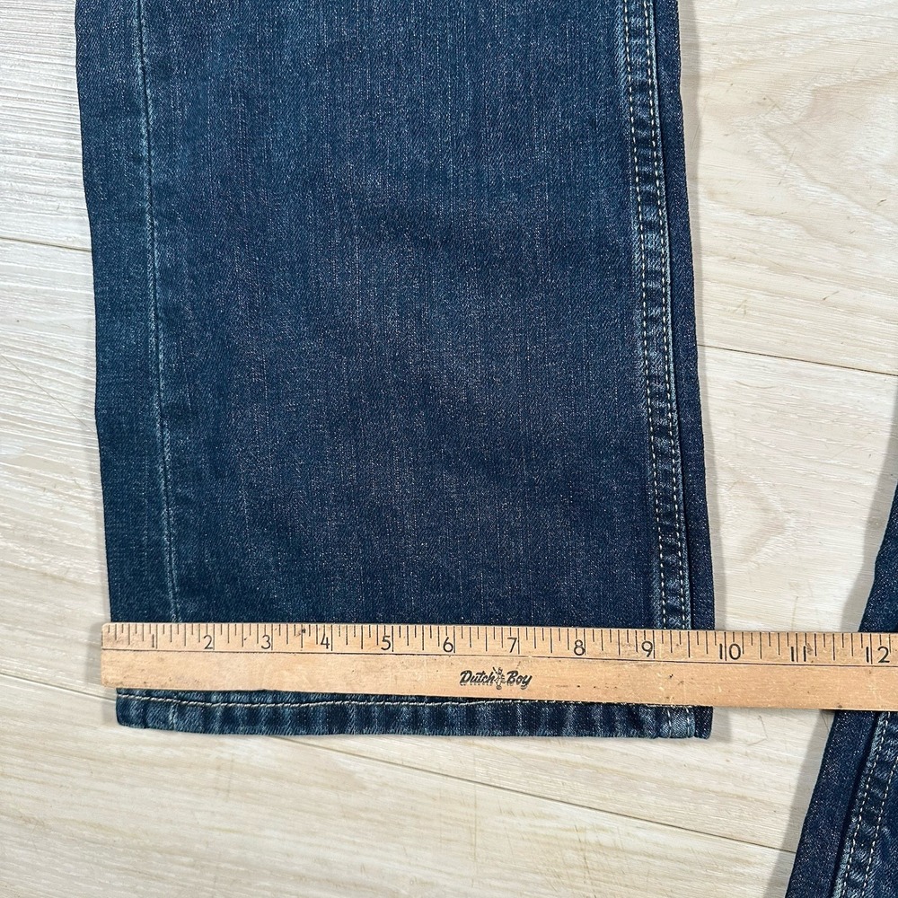 Levi's 527 Jeans Mens 36x32 Blue Denim Low Boot Cut Slim Dark Faded Wash Cowboy - Picture 8 of 9
